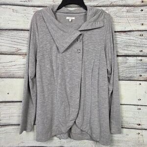 Maurices L Gray Asymmetrical Button Cardigan